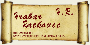 Hrabar Ratković vizit kartica